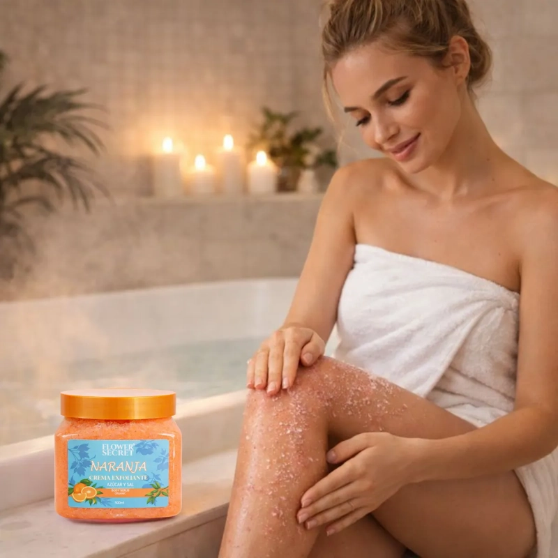 EXFOLIANTE AZUCAR Y SAL ORGANICO NARANJA 500ML FLOWER SECRET - 2