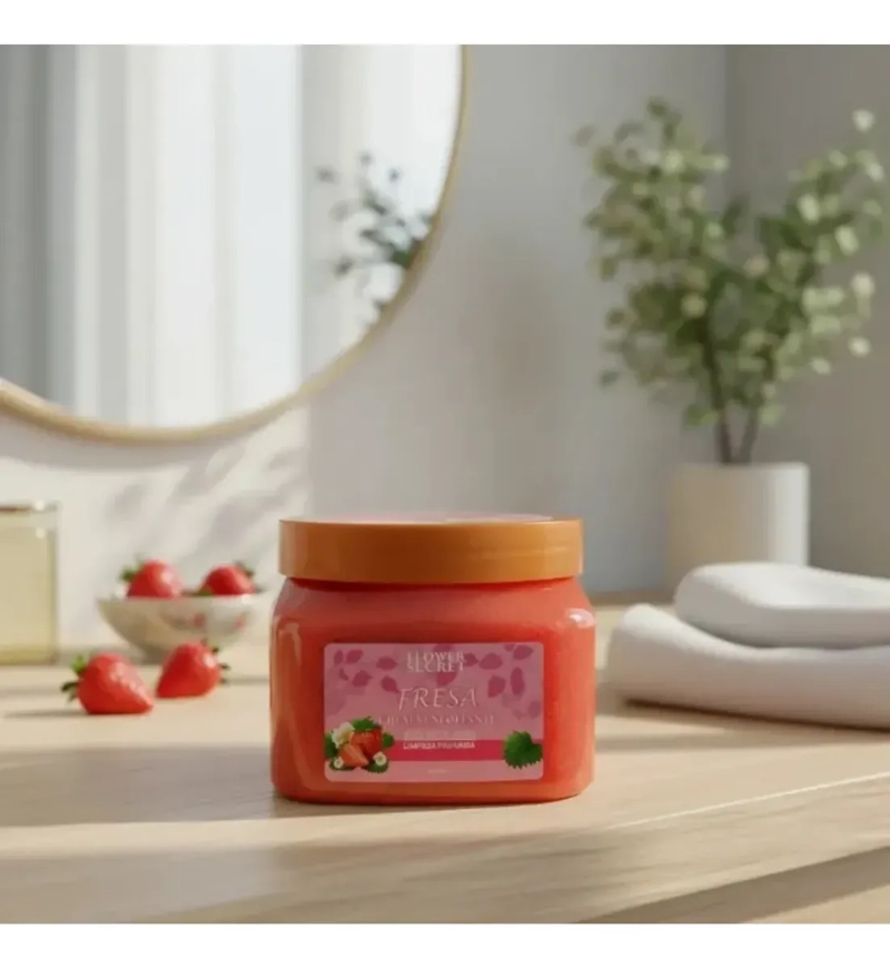 EXFOLIANTE AZUCAR SAL ORGANICO FRUTILLA 500ML FLOWER SECRET - 2