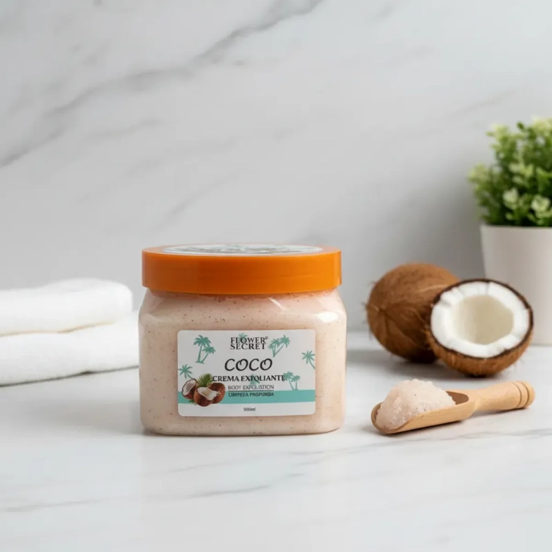 EXFOLIANTE AZUCAR Y SAL ORGANICO COCO 500ML FLOWER SECRET - 5