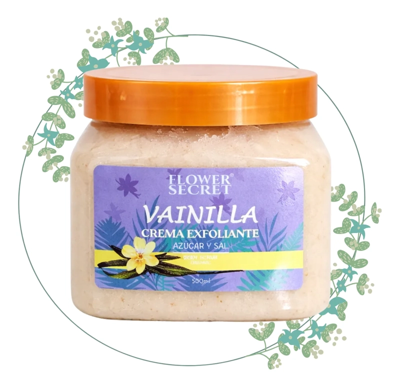 EXFOLIANTE AZUCAR SAL ORGANICO VAINILLA 500ML FLOWER SECRET - 1