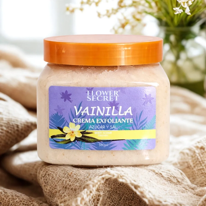EXFOLIANTE AZUCAR SAL ORGANICO VAINILLA 500ML FLOWER SECRET - 4
