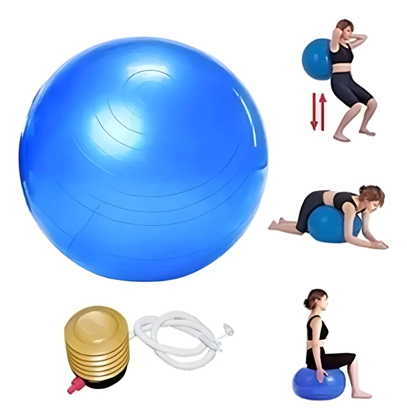 PELOTA YOGA PILATES GYM BALL 125KG ANTIDESLIZANTE + INFLADOR - 6