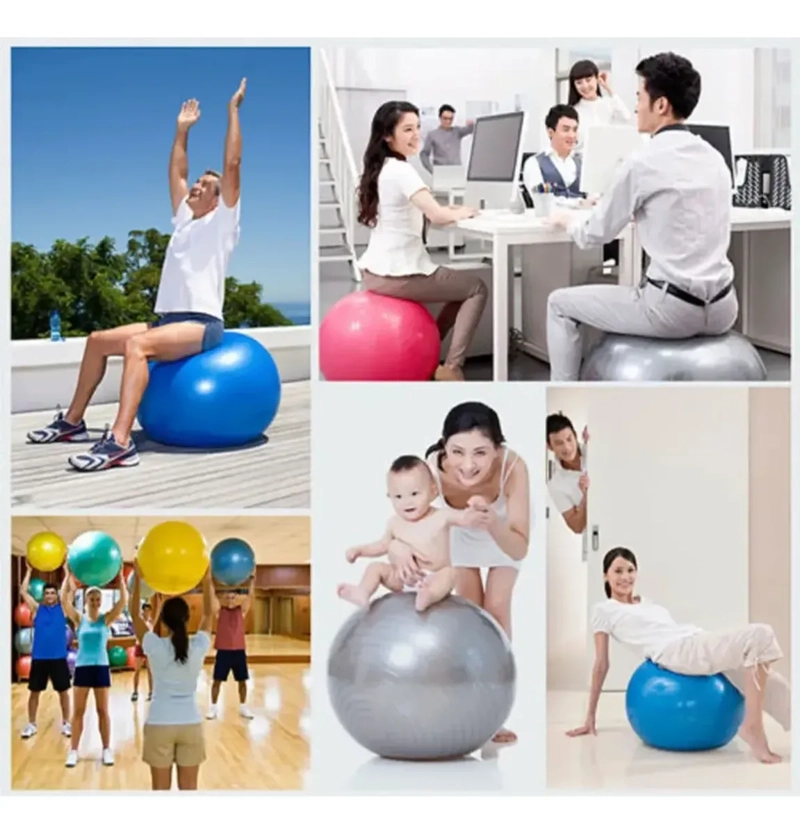 PELOTA YOGA PILATES GYM BALL 125KG ANTIDESLIZANTE + INFLADOR - 7
