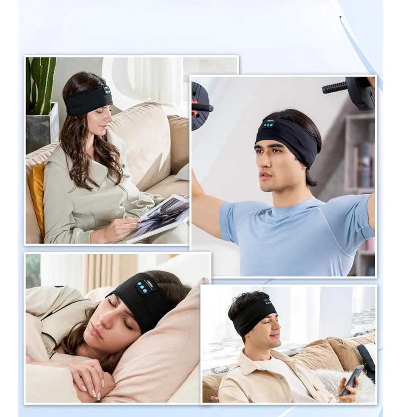 CINTILLO ANTIFAZ BANDA BLUETOOTH AURICULAR DEPORTE MUSICA - 7