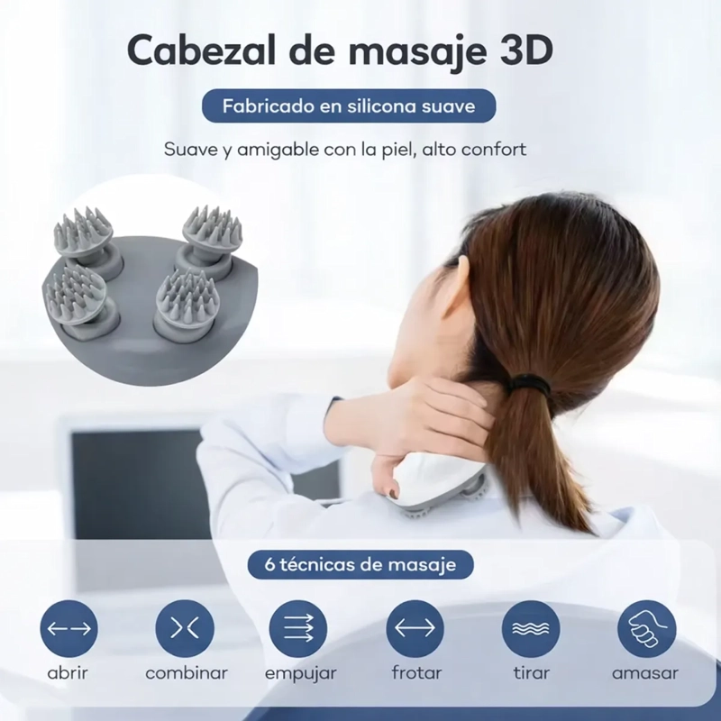 MASAJEADOR DE CABEZA CUERO CABELLUDO PORTATIL ELE CTRICO - 5