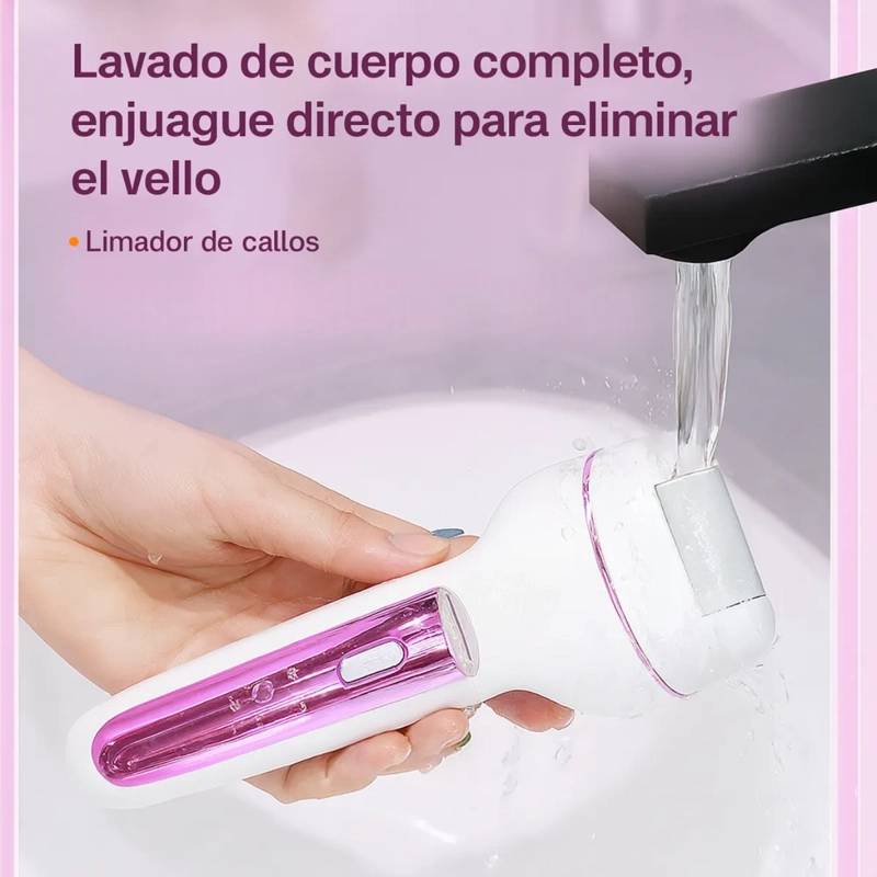 MAQUINA DEPILADORA AFEITADORA PORTATIL MUJER WATERPROOF 3EN1 BLANCO - 2