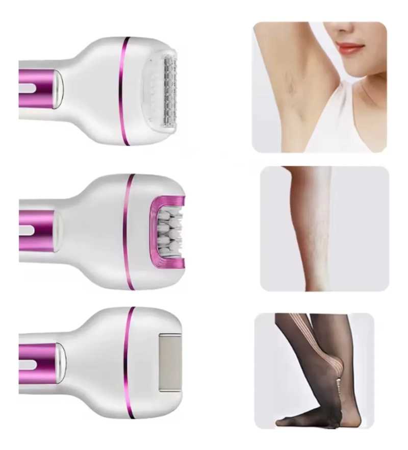 MAQUINA DEPILADORA AFEITADORA PORTATIL MUJER WATERPROOF 3EN1 BLANCO - 6