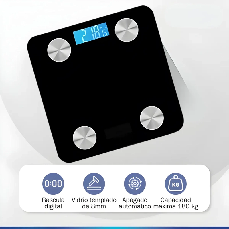 BASCULA ELECTRONICA INTELIGENTE IRM APP GRASA CORPORAL 180KG - 3