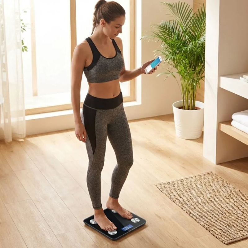 BASCULA ELECTRONICA INTELIGENTE IRM APP GRASA CORPORAL 180KG - 8