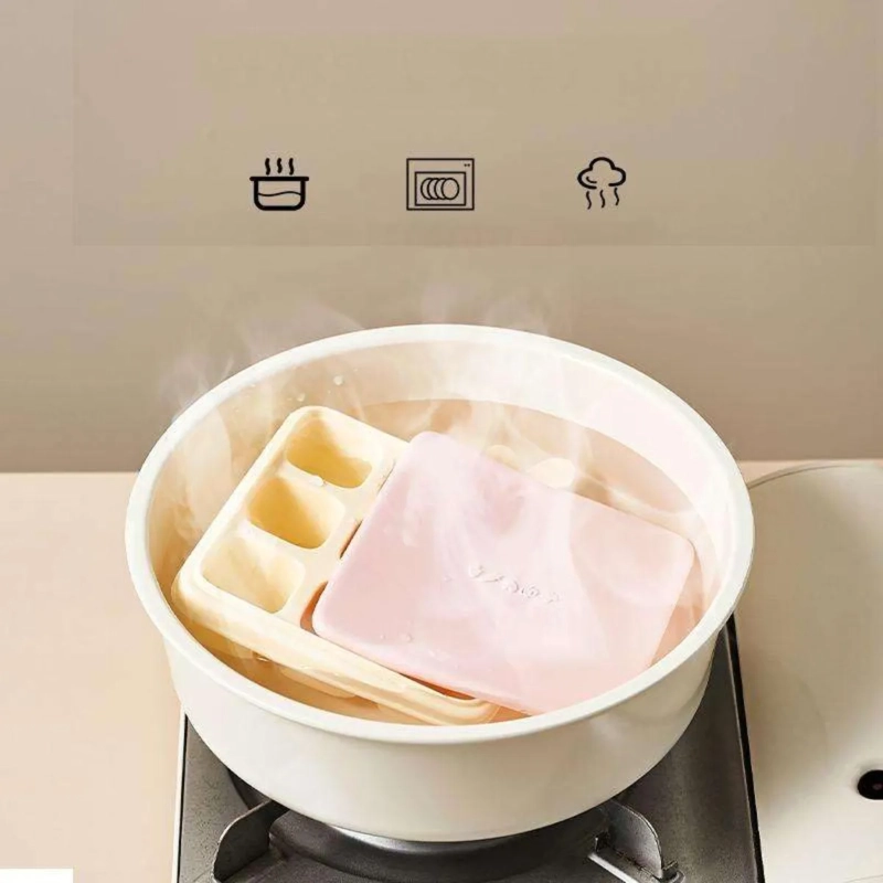 CUBETA MOLDE DE SILICONA CON TAPA PARA HIELO ALIMENTOS - 6