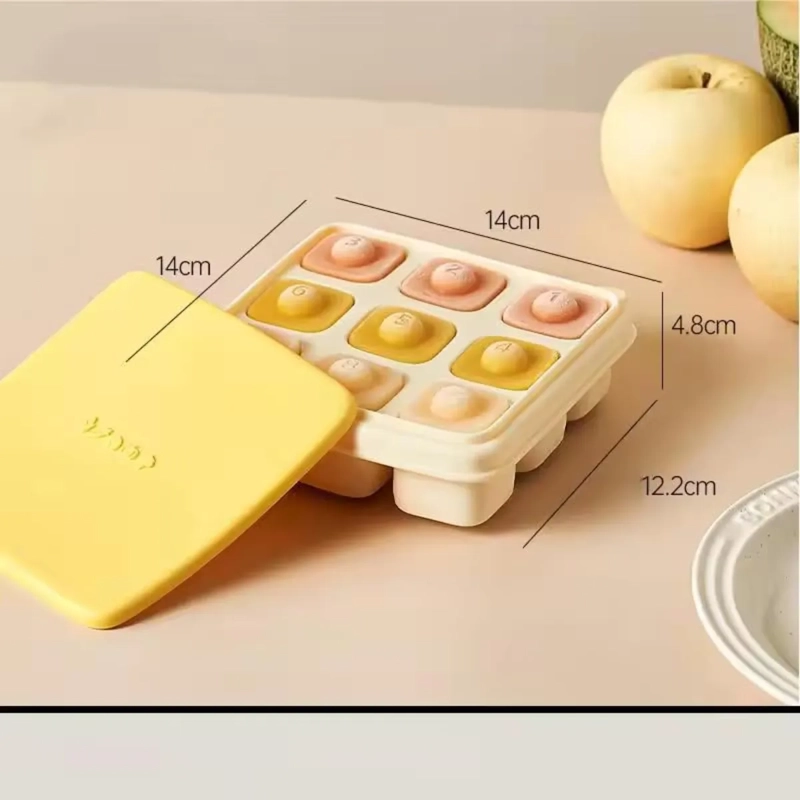 CUBETA MOLDE DE SILICONA CON TAPA PARA HIELO ALIMENTOS - 7