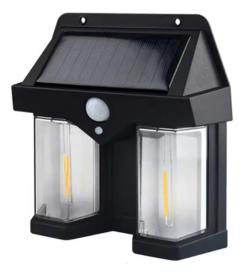 FOCO SOLAR EXTERIOR 2LUCES LED SENSOR MOVIMIENTO IMPERMEABLE - 3