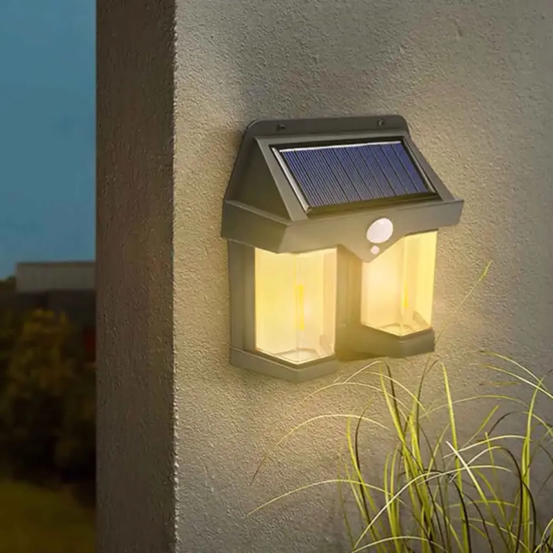 FOCO SOLAR EXTERIOR 2LUCES LED SENSOR MOVIMIENTO IMPERMEABLE - 7