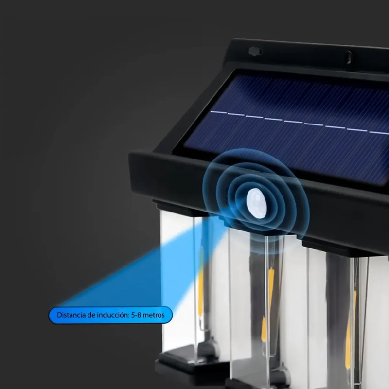 FOCO SOLAR EXTERIOR 3LUCES LED SENSOR MOVIMIENTO IMPERMEABLE - 6