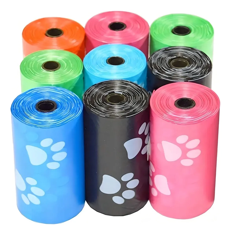 PACK 18 ROLLOS BOLSAS PARA DESECHO MASCOTAS DISEÑO HUELLAS - 2