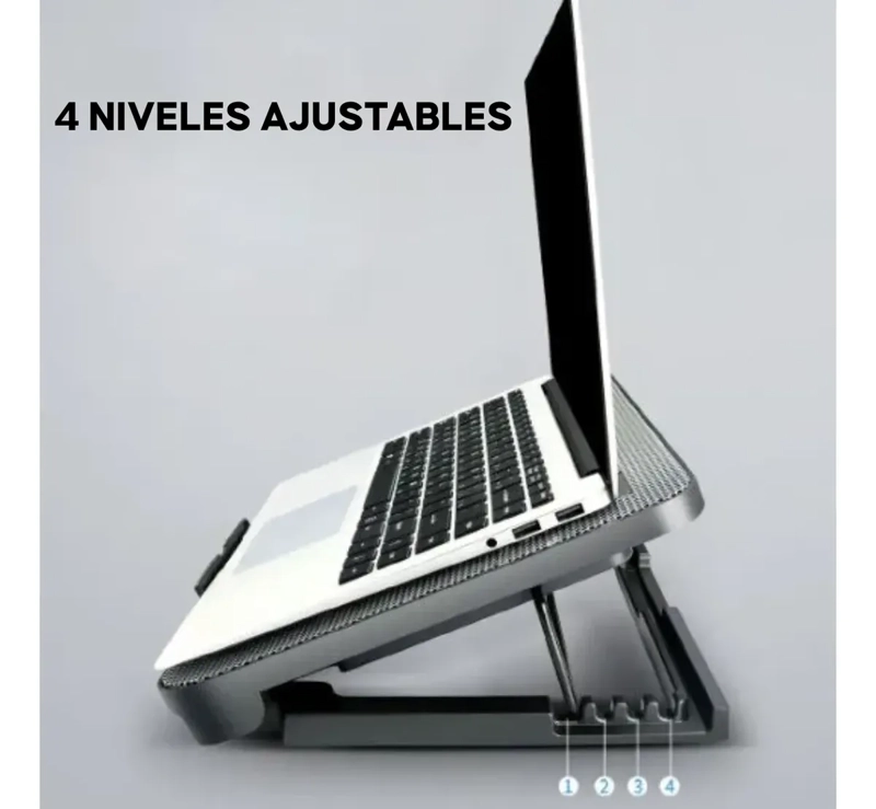 BASE SOPORTE DOBLE VENTILADOR REFRIGERANTE LAPTOP NOTEBOOK - 4