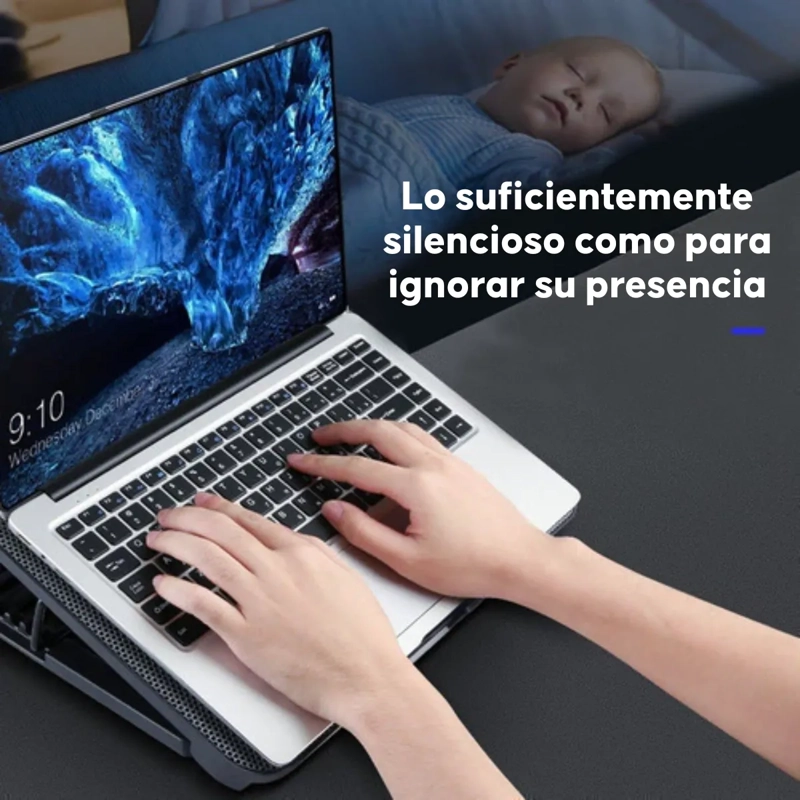 BASE SOPORTE DOBLE VENTILADOR REFRIGERANTE LAPTOP NOTEBOOK - 5