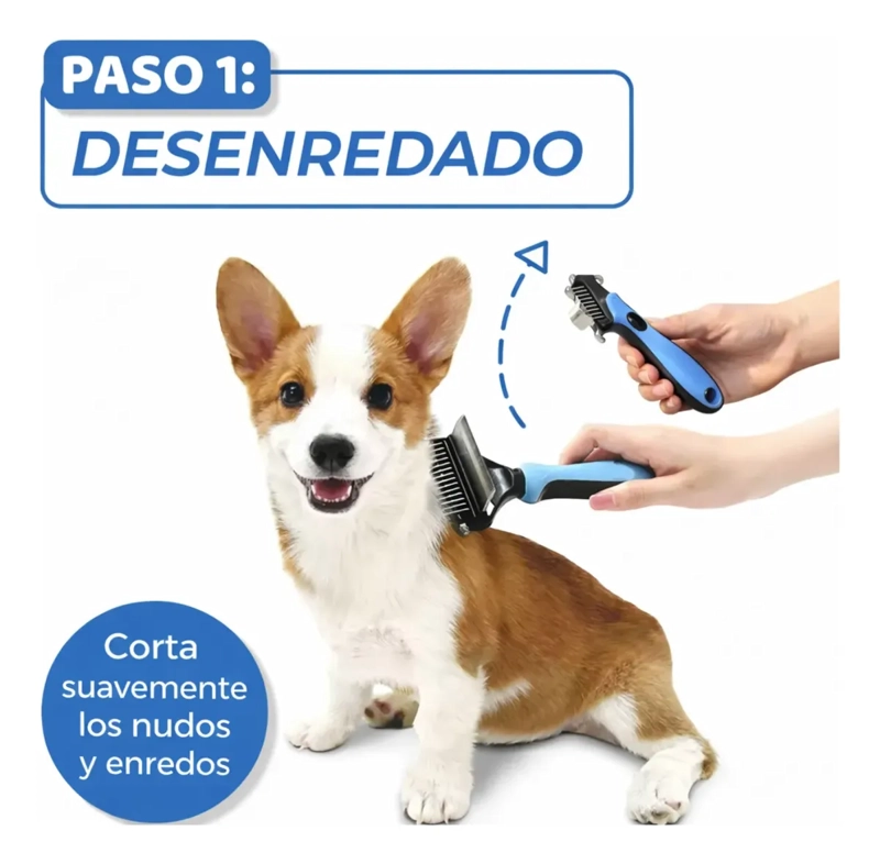 PEINE SACANUDOS DESLANADOR PELO LARGO CORTO PERRO GATO - 3