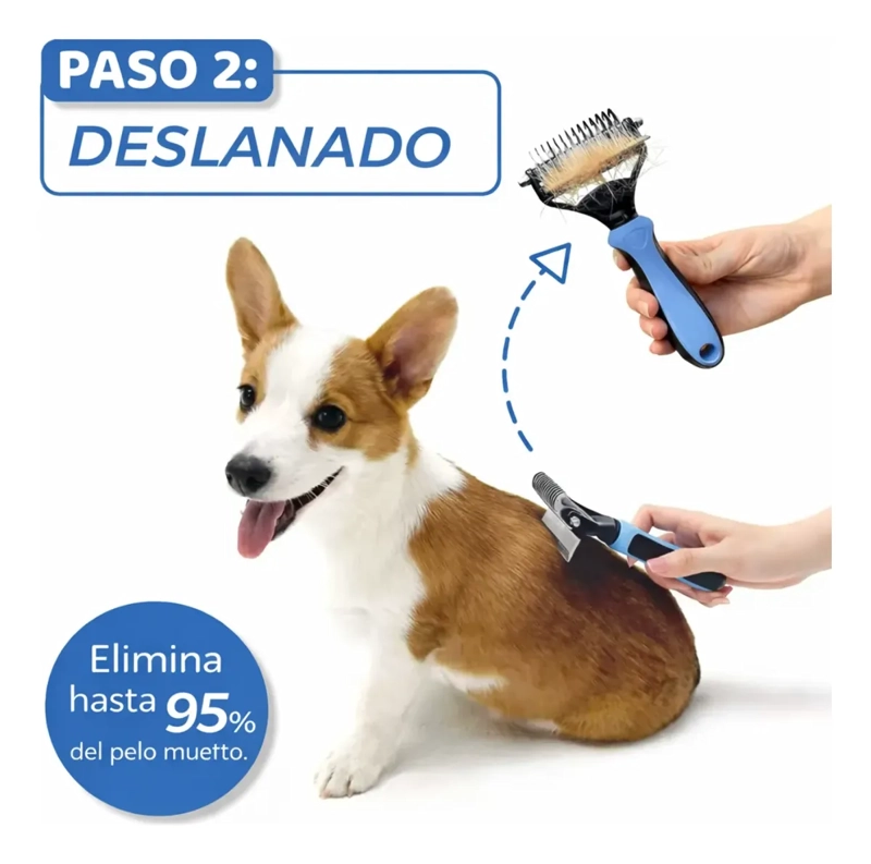 PEINE SACANUDOS DESLANADOR PELO LARGO CORTO PERRO GATO - 4