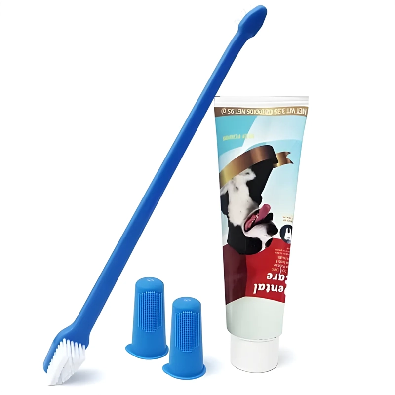 KIT DENTAL PARA MASCOTAS PASTA DE DIENTES Y 3 CEPILLOS - 5