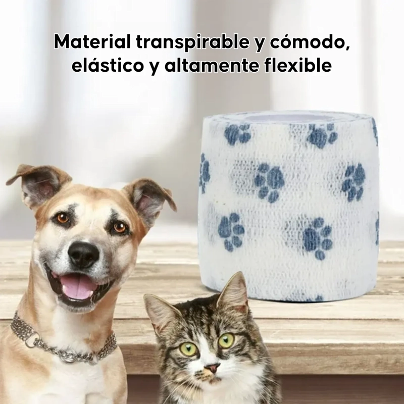 VENDA COHESIVA PARA HERIDAS MASCOTAS AUTOADHERENTE 5CMX4CM - 3