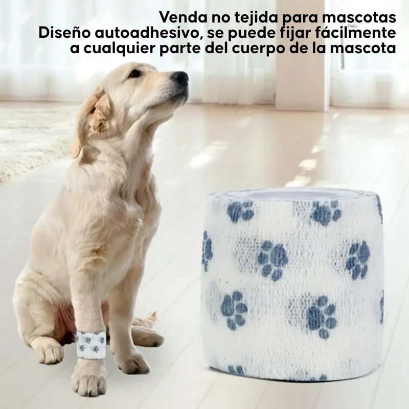 VENDA COHESIVA PARA HERIDAS MASCOTAS AUTOADHERENTE 5CMX4CM - 4
