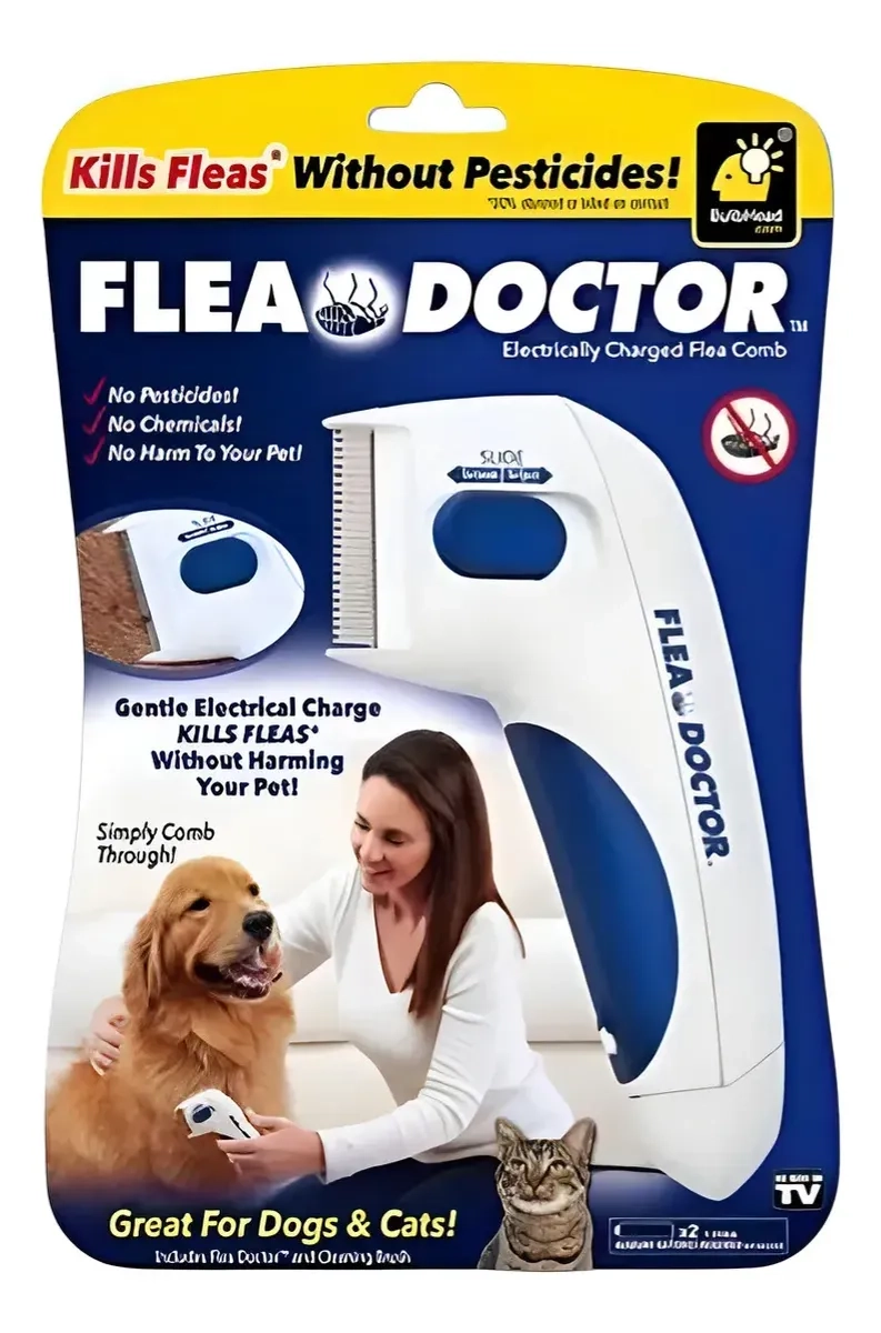 PEINE ELE CTRICO MATA PULGAS PARA PERROS Y GATOS - 6