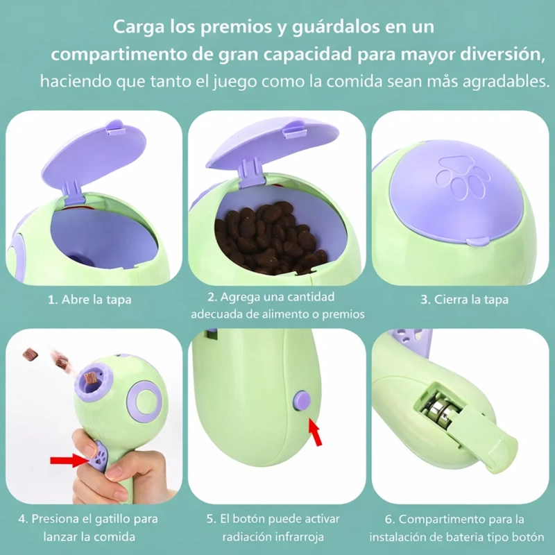 LANZADOR DE COMIDA Y PREMIOS PARA PERROS CON INFRARROJO - 2
