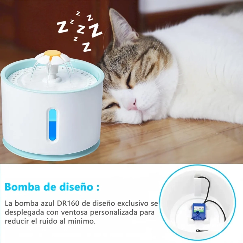 FUENTE DE AGUA PARA GATOS Y PERROS 2 4 LITROS SILENCIOSA - 6