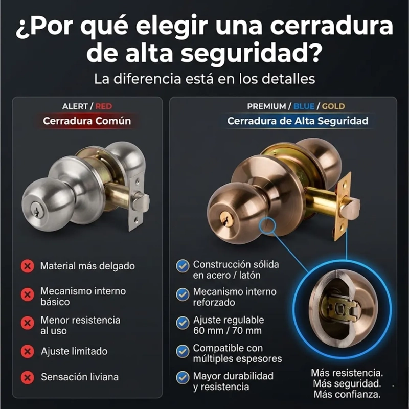 CERRADURA PUERTA PRINCIPAL ACERO INOXIDABLE CIRCULAR BRONCE - 4