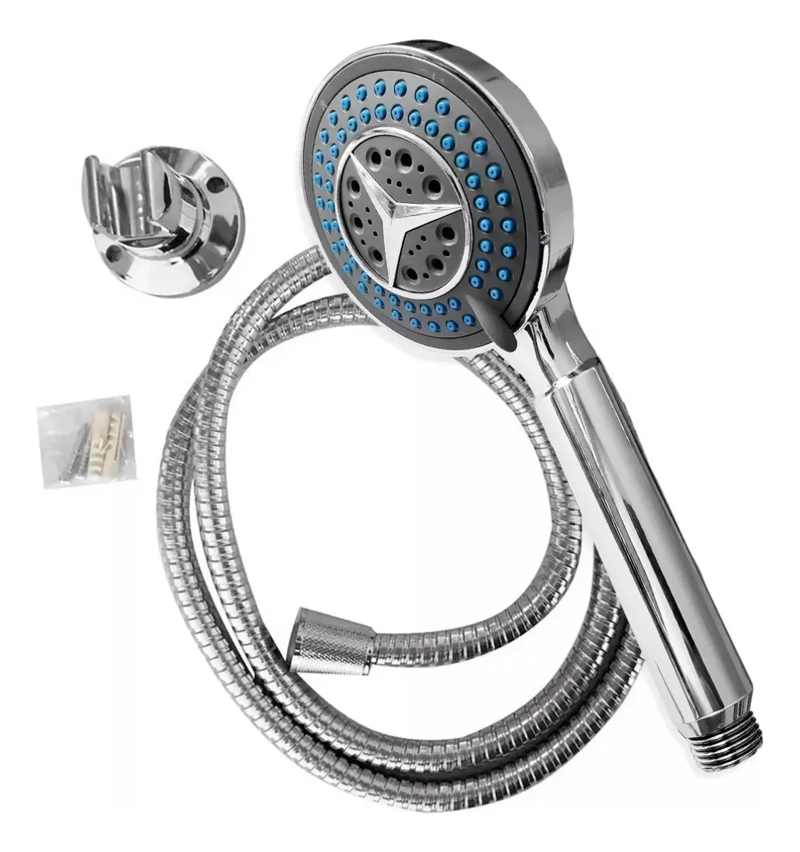 KIT DE DUCHA COMPLETO CABEZAL CIRCULAR SOPORTE FLEXIBLE 1.5M - 3
