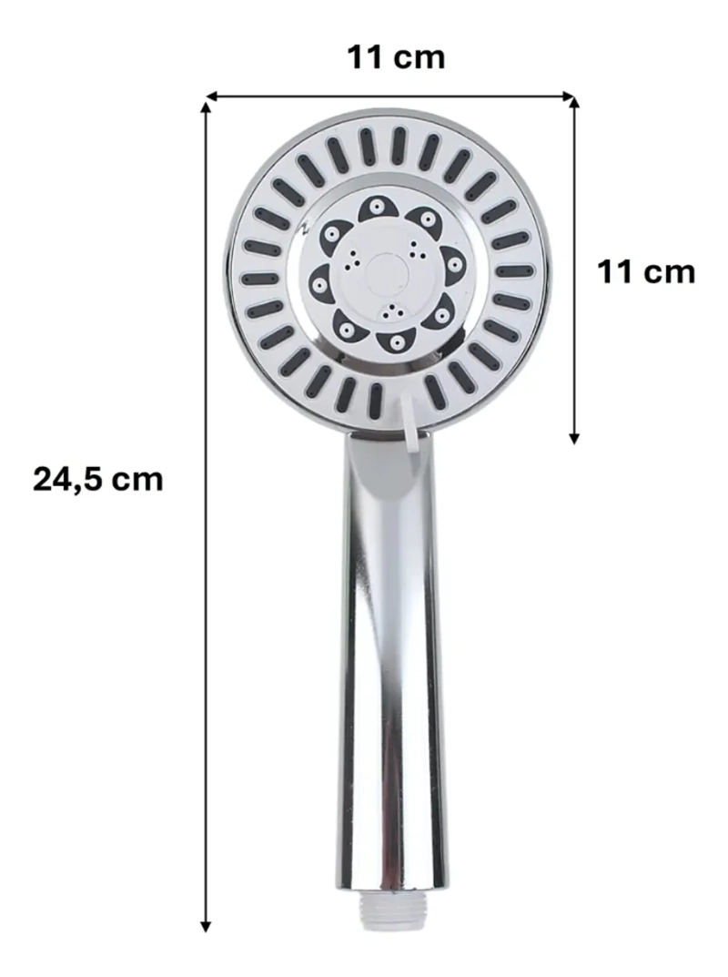 JUEGO DE DUCHA COMPLETO CABEZAL SOPORTE Y FLEXIBLE 1.5M - 5
