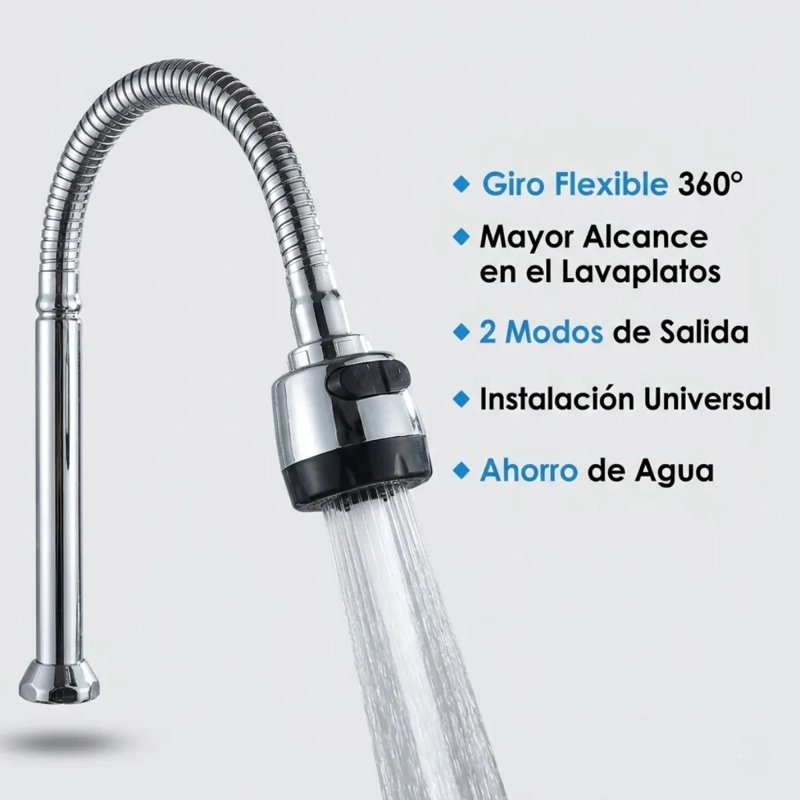 EXTENSOR DE GRIFO FLEXIBLE PARA LAVAPLATOS CUELLO DE CISNE - 2