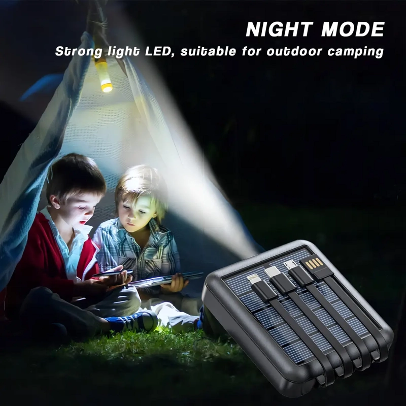 POWER BANK SOLAR IRM R19 10000MAH CARGA RAPIDA 4 EN 1 CONECTORES USB TIPO C NEGRO - 5