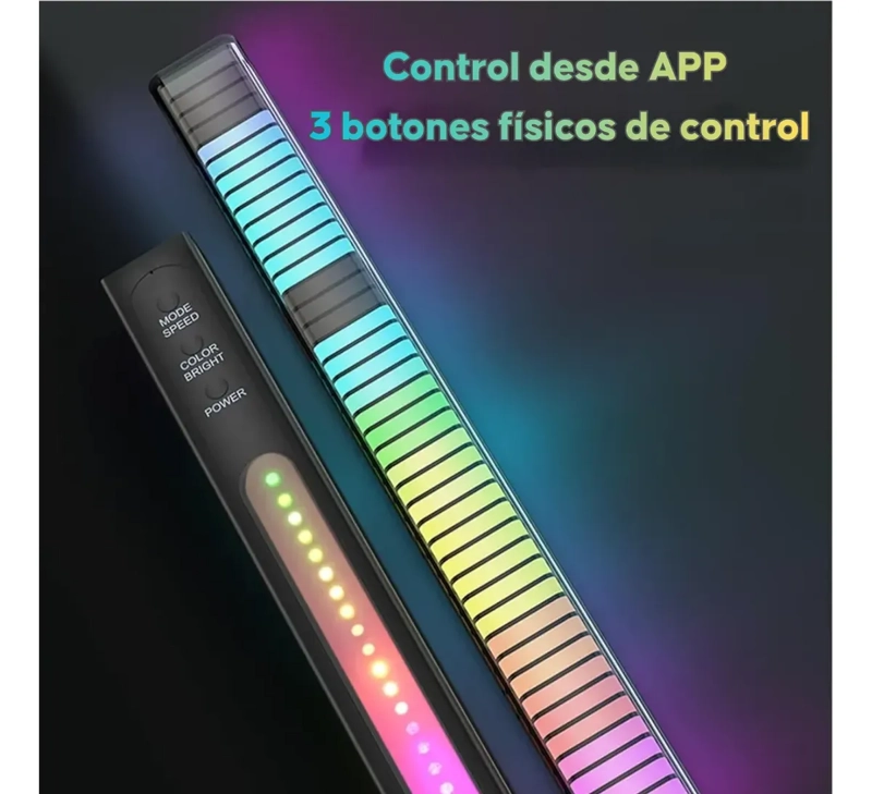 BARRA DE LUZ LED RGB RITMICA SENSOR SONIDO AUDIORITMICA - 2