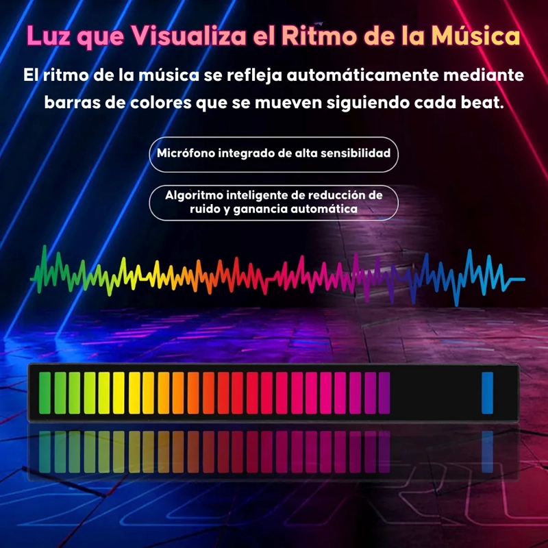 BARRA DE LUZ LED RGB RITMICA SENSOR SONIDO AUDIORITMICA - 4