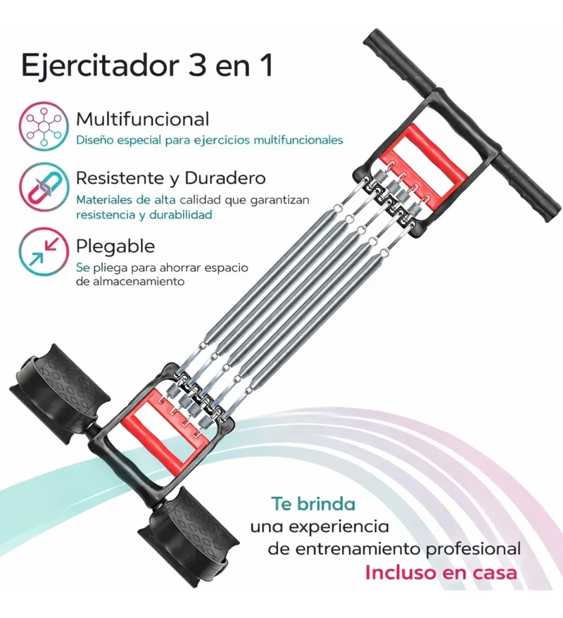 EXTENSOR ELASTICO DE RESORTE PARA PECHO Y BRAZOS FITNESS - 2