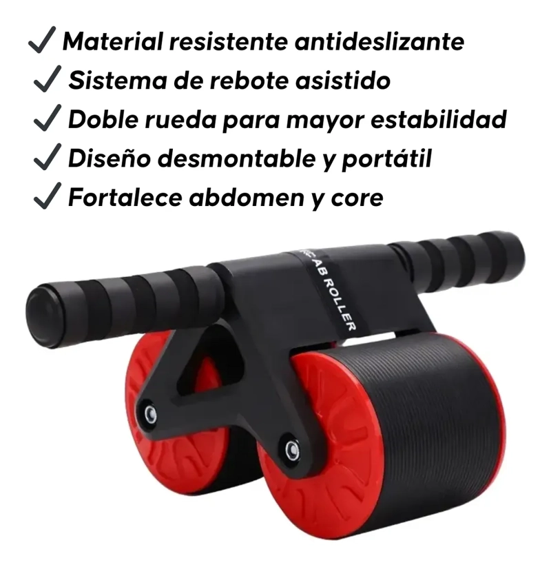 RUEDA ABDOMINAL DOBLE PLEGABLE PARA EJERCICIO FITNESS GYM - 2