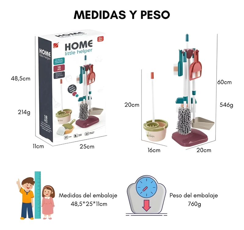 SET DE JUGUETE LIMPIEZA INFANTIL NIÑOS 18 PIEZAS - 2