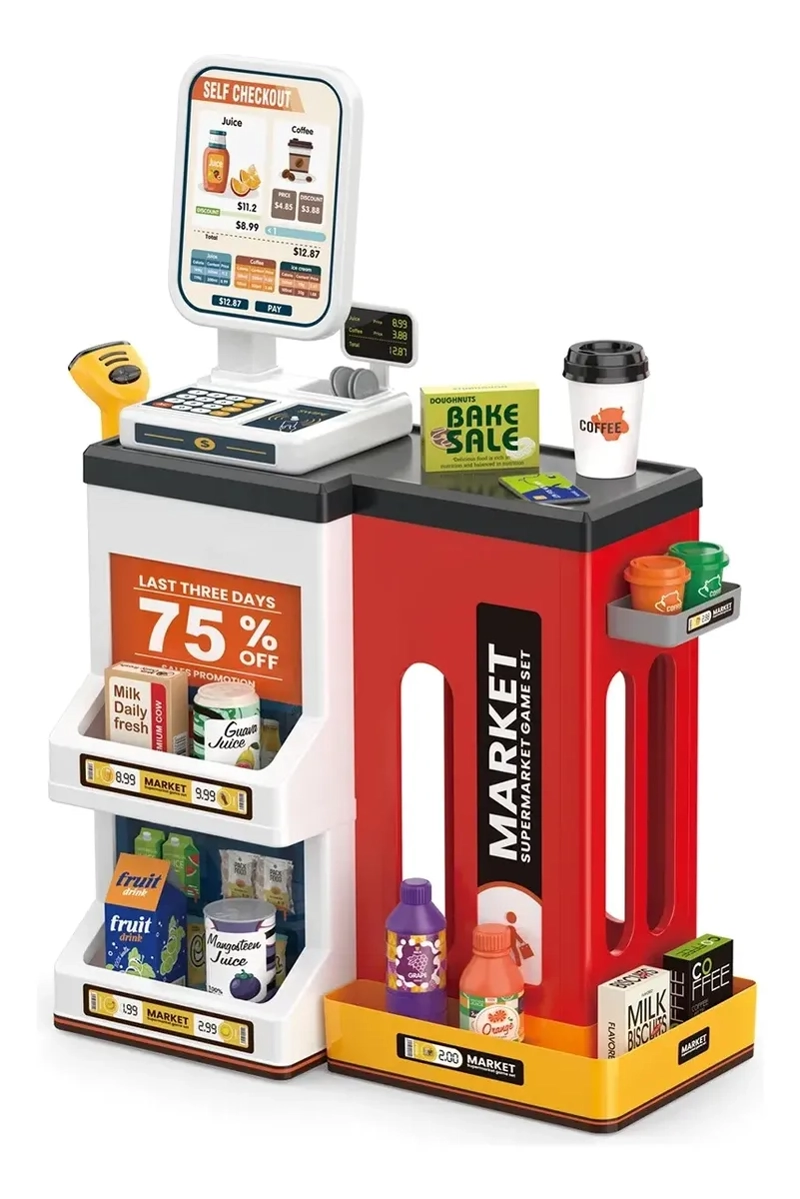 SET DE JUGUETE SUPERMARKET CAJA REGISTRADORA Y ACCESORIOS - 1