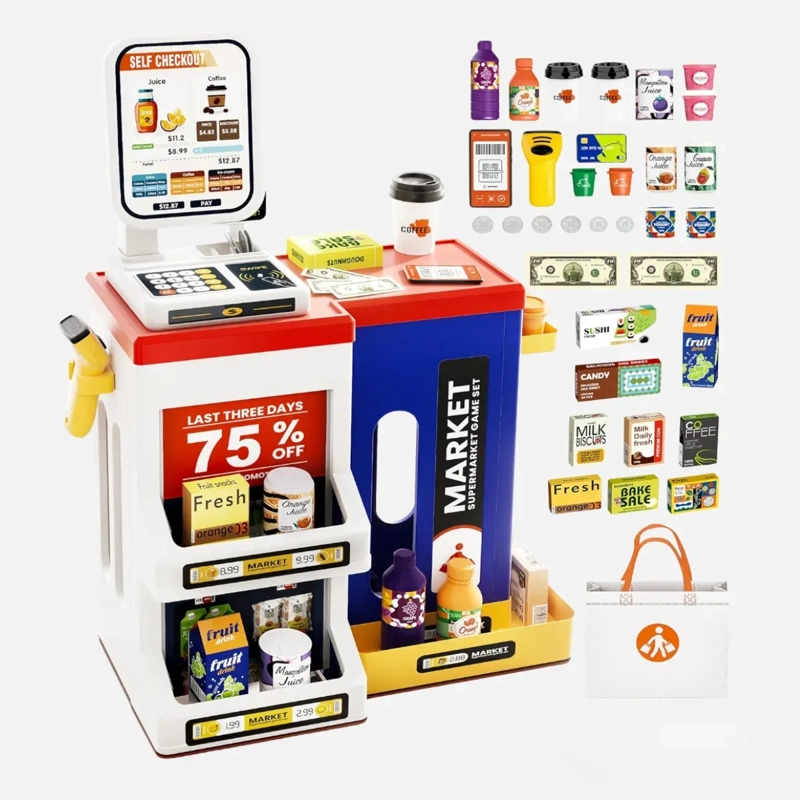 SET DE JUGUETE SUPERMARKET CAJA REGISTRADORA Y ACCESORIOS - 5