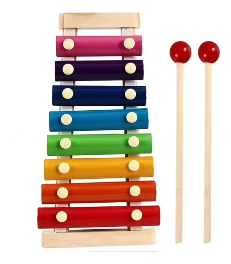 XILOFONO MUSICAL DE MADERA MULTICOLOR PARA NIÑOS 8 NOTAS - 2