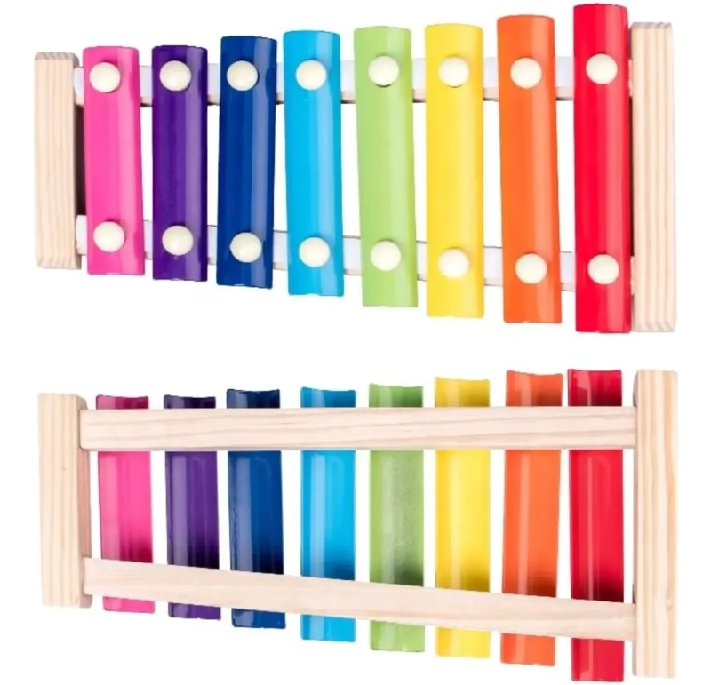 XILOFONO MUSICAL DE MADERA MULTICOLOR PARA NIÑOS 8 NOTAS - 4