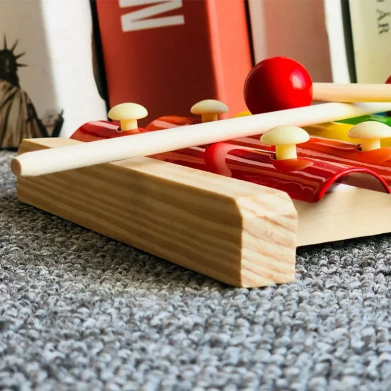 XILOFONO MUSICAL DE MADERA MULTICOLOR PARA NIÑOS 8 NOTAS - 5
