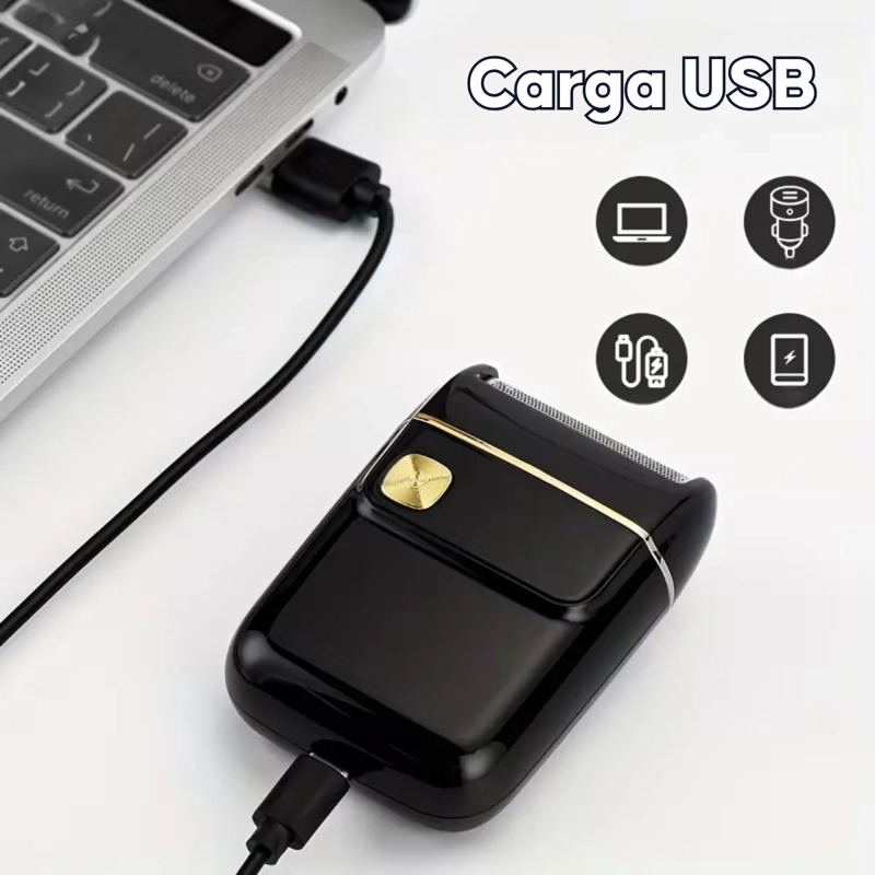 AFEITADORA RASURADORA BARBA ELE CTRICA SK-7066 RECARGABLE USB - 5