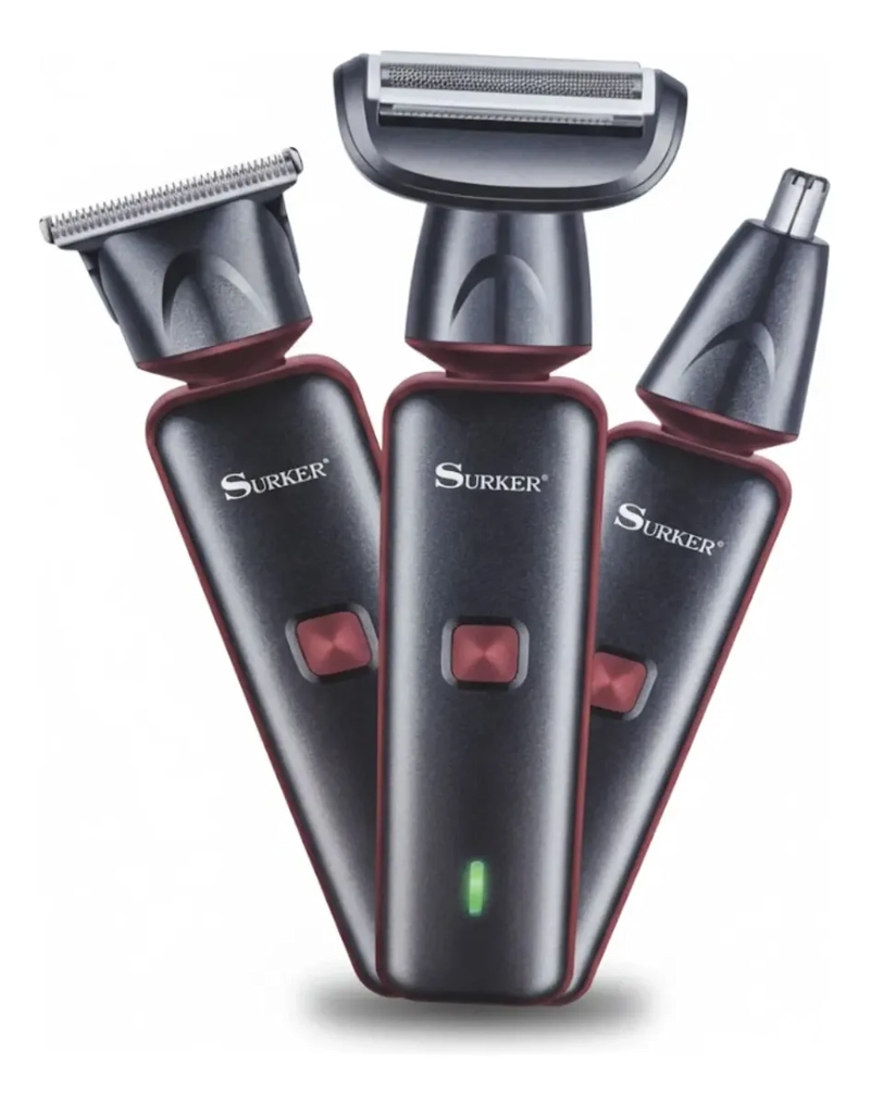 AFEITADORA HOMBRE 3EN1 RECARGABLE BARBA NARIZ SURKER SK-1200 - 1