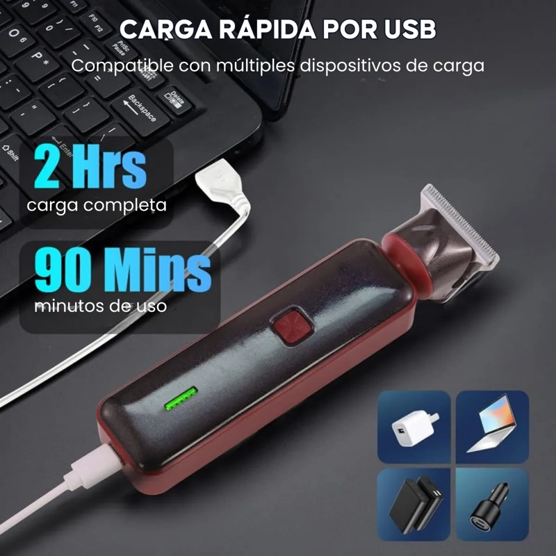 AFEITADORA HOMBRE 3EN1 RECARGABLE BARBA NARIZ SURKER SK-1200 - 2