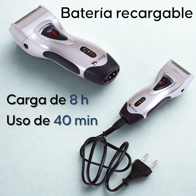 AFEITADORA ELE CTRICA BARBA LAMINA DE ACERO INOXIDABLE 8002 - 3