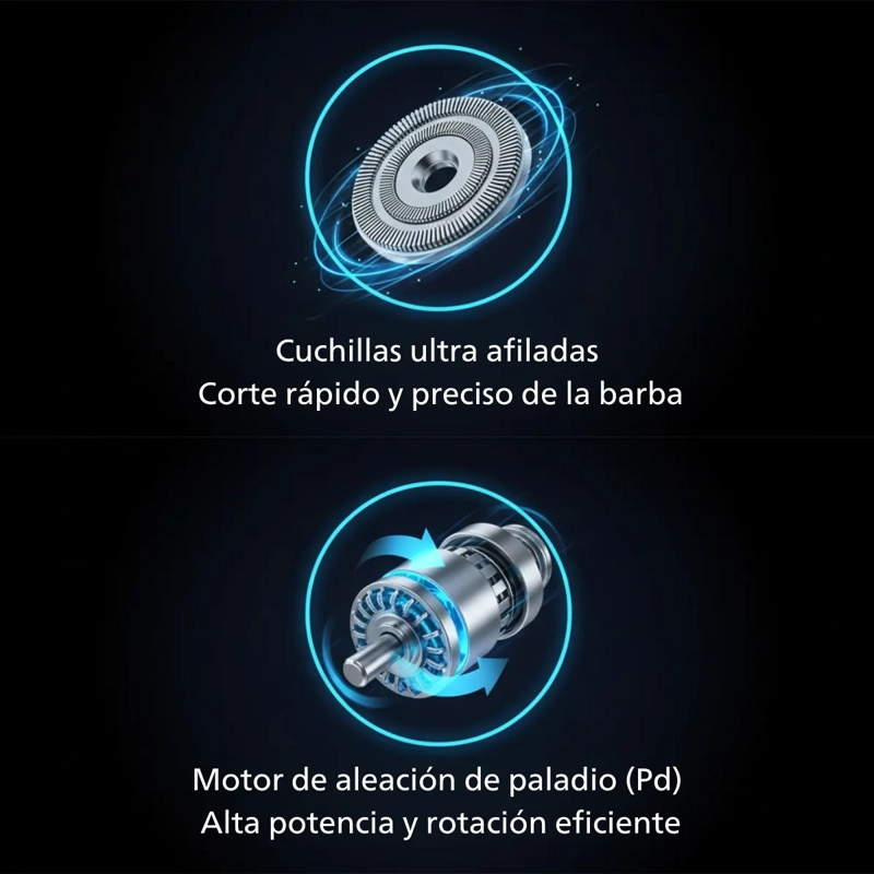 MAQUINA DE AFEITAR HOMBRE ROTATIVA GIRATORIA WATERPROOF 3007 - 4