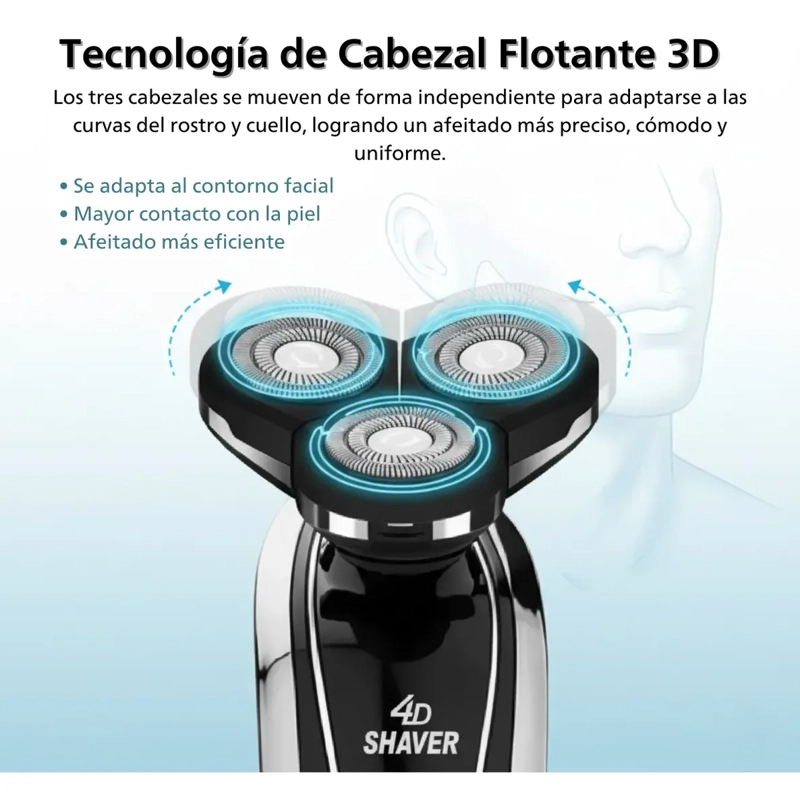 MAQUINA DE AFEITAR HOMBRE ROTATIVA GIRATORIA WATERPROOF 3007 - 5